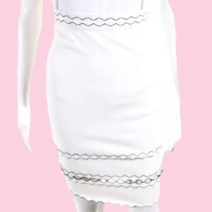 Alexander McQueen Pencil Skirt Size Small Ivory Black Embroidered Cutout